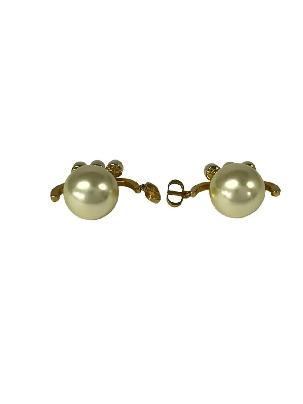 Dior Earrings Tribal Gold Ivory Clear